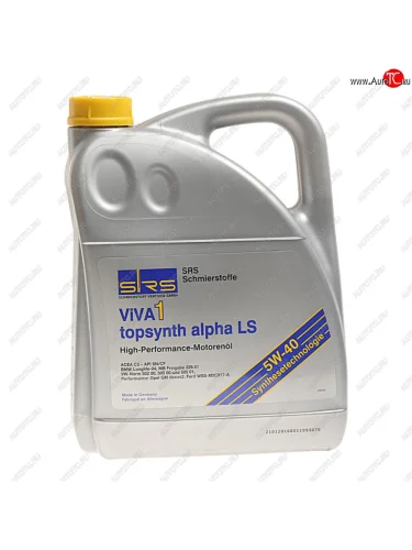 Масло моторное VIVA 1 TOPSYNTH alpha LS 5W40 синт.5л SRS SRS 7943