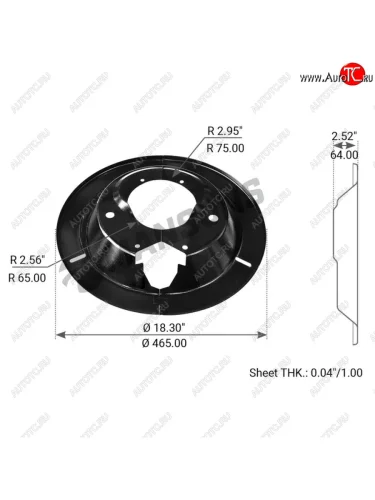 Щиток ROR барабана тормозного пылезащитный (на сторону, 419x178мм) (2шт.) MANSONS MANSONS 800.060