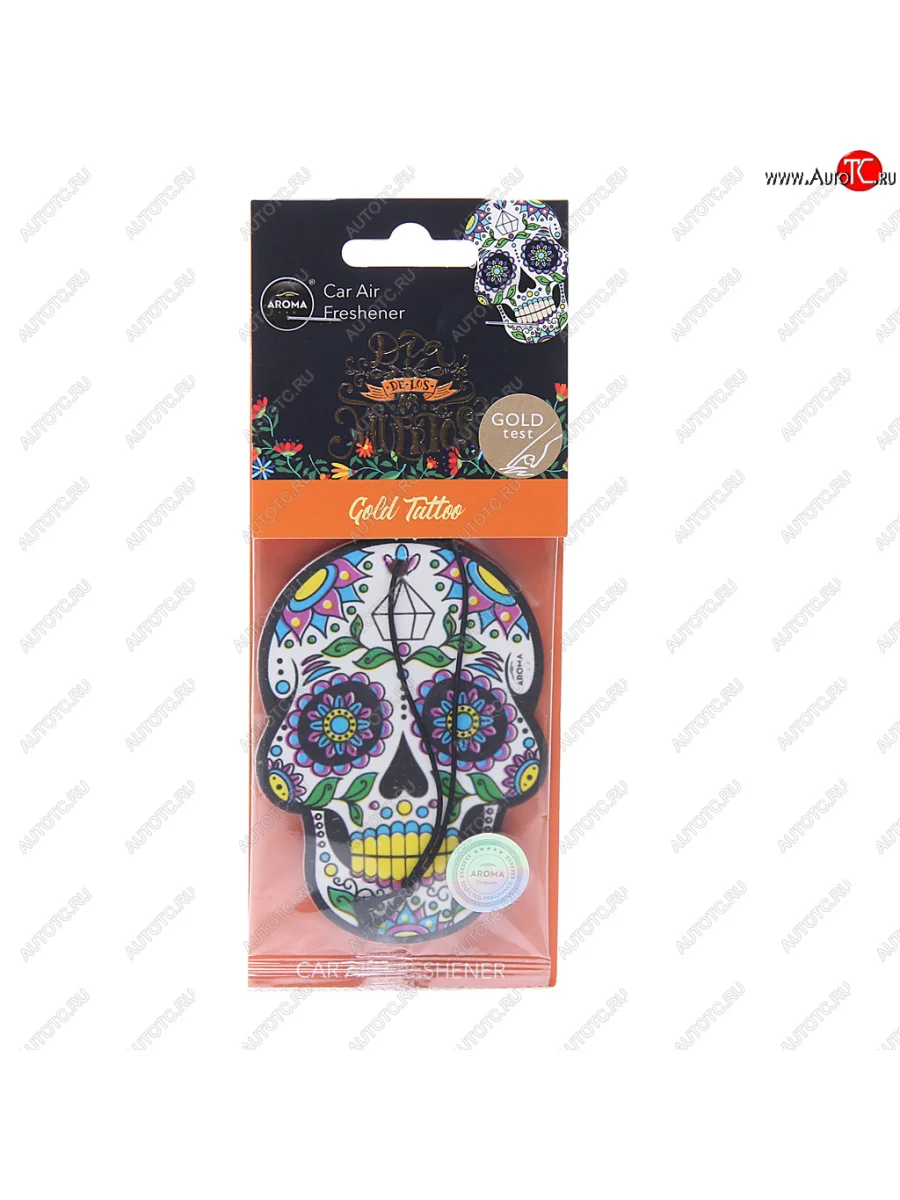 Ароматизатор подвесной пластина (gold tatoo) Dia De Los Muertos AROMA CAR AROMA CAR 83117  в Самаре Самарской области