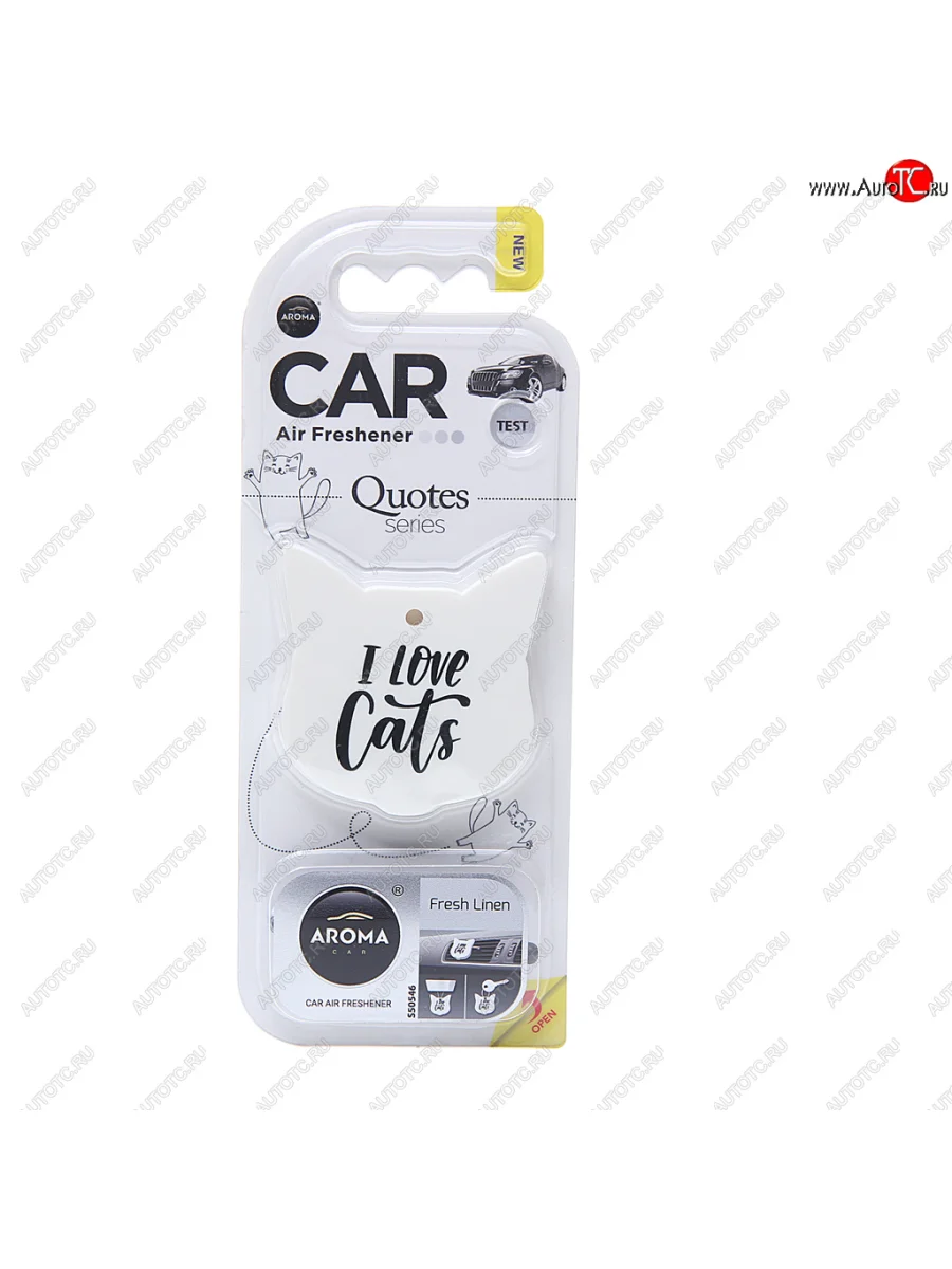 Ароматизатор на дефлектор полимерный (fresh linen) Quotes Cat AROMA CAR AROMA CAR 83195  в Самаре Самарской области