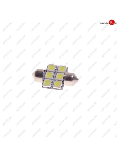 Лампа светодиодная 12V C10W SV8.5-8 31мм 6000K двухцокольная 6 светодиодов MEGAPOWER MEGAPOWER-AUTOMOTIVE 85174w