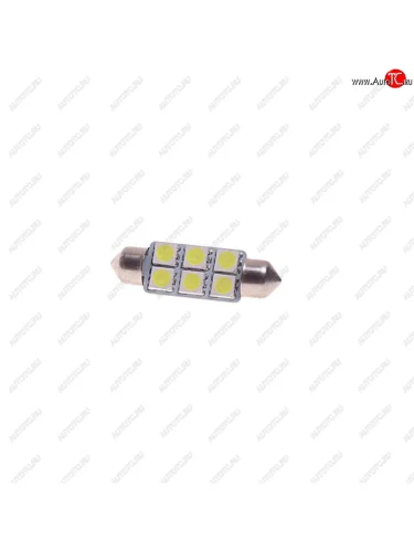 Лампа светодиодная 12V C10W SV8.5-8 39мм 6000K двухцокольная 6 светодиодов MEGAPOWER MEGAPOWER-AUTOMOTIVE 85181w
