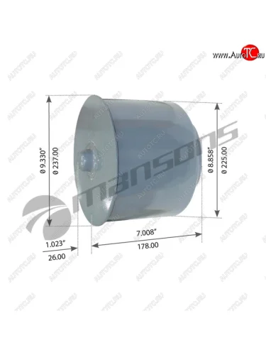 Стакан VOLVO F,FL67101216,FH1216 пневморессоры стальной (для 716N) MANSONS MANSONS 300.516