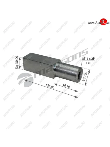 Палец BPW стакана пневморессоры 4-х гранный (30х129мм для 940MB,4881MB) MANSONS MANSONS 300.522