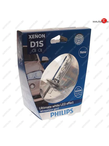 Лампа ксеноновая D1S 35W PK32d-2 5000К блистер (1шт.) Xenon White Vision Gen2 PHILIPS PHILIPS 85415whv2s1 PHILIPS 85415whv2s1