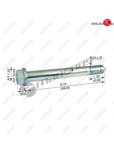 Болт VOLVO RENAULT рессоры (M24x3x208мм) MANSONS MANSONS 900.570 MANSONS 900.570