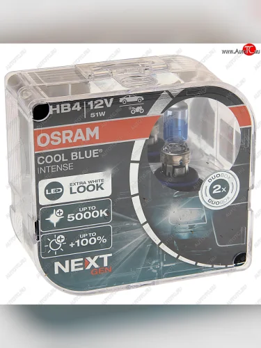 Лампа 12V HB4(9006) 51W P22d +100% 5000K евробокс (2шт.) Cool Blue Intense NextGen OSRAM OSRAM 9006cbn2(euro)