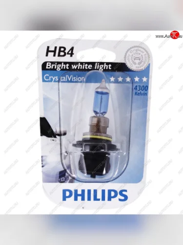 Лампа 12V HB4 52W P22d 4300K блистер (1шт.) Crystal Vision PHILIPS PHILIPS 9006cvb1