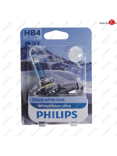 Лампа 12V HB4 51W P22d блистер (1шт.) White Vision Ultra PHILIPS PHILIPS 9006wvuбл