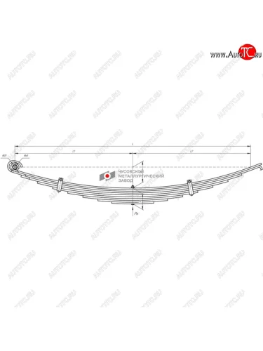 Рессора КАМАЗ-43118 передняя (9 листов) L=1935мм ЧМЗ ЧМЗ 901209kz-2902012