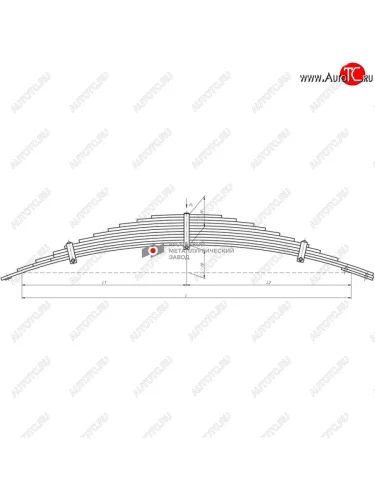 Рессора КАМАЗ-4326 задняя (11 листов) L=1800мм ЧМЗ ЧМЗ 901211kz-2912012