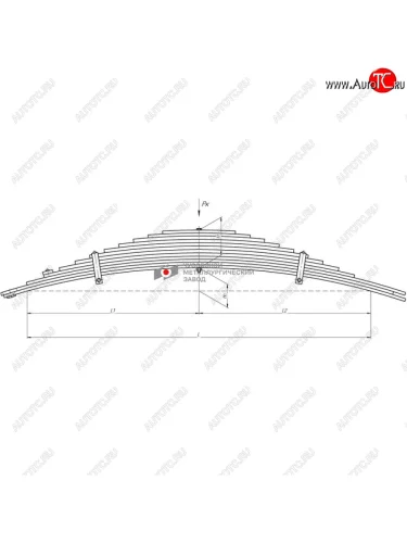 Рессора МАЗ-8378,83781,9380,93801,93832 задняя (12 листов) полуприцепа L=1654мм ЧМЗ ЧМЗ 901212mz-2912012