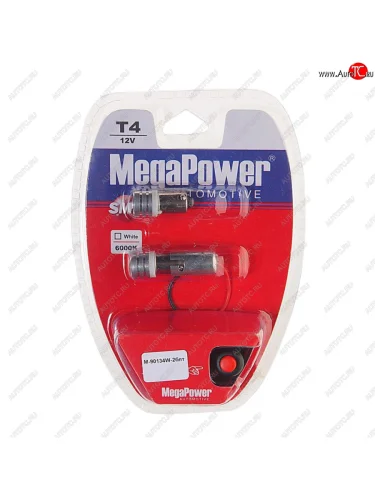 Лампа светодиодная 12V T4W BA9s 6000K блистер (2шт.) с тестером MEGAPOWER MEGAPOWER-AUTOMOTIVE 90134w-2блт