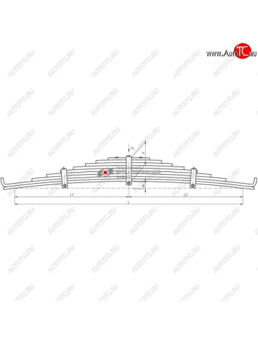 Рессора КАМАЗ-4310,43114 задняя (9 листов) повышенной прочности L=1450мм ЧМЗ ЧМЗ 901409kz-2912012-02