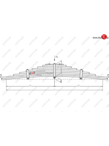 Рессора КАМАЗ-55111 задняя (9 листов) повышенной прочности L=1476мм ЧМЗ ЧМЗ 901809kz-2912012-02