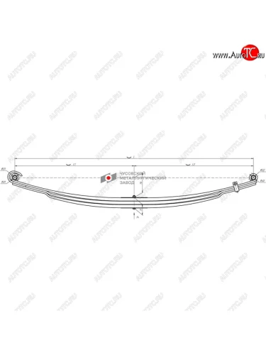 Рессора КАМАЗ-5490 передняя (3 листа) L=1830мм ЧМЗ ЧМЗ 902403kz-2902012-15