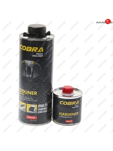 Антигравий черный сверхпрочное покрытие COBRA 600мл с отвердителем 0.2л NOVOL NOVOL 90363