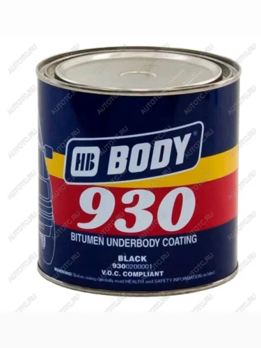 Антикор для наружных поверхностей каучук черный 1л 930 BODY BODY 9300200001