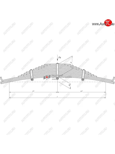 Рессора ЧМЗАП-93853,99858,9906 задняя (13 листов) полуприцепа L=1360мм ЧМЗ ЧМЗ 93853-2912012-20