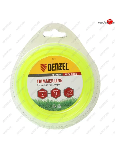 Леска для триммера 2.0мм 15м квадрат Flex Cord DENZEL DENZEL 96115