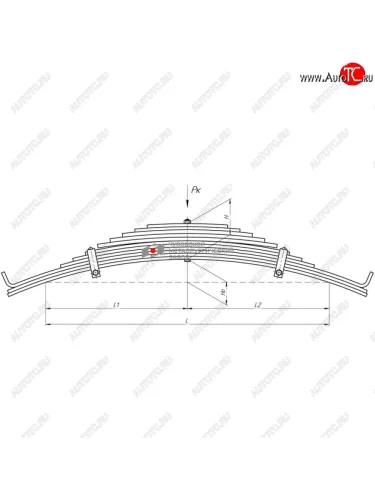 Рессора МАЗ-97581 задняя (11 листов) полуприцепа L=1160мм ЧМЗ ЧМЗ 97581-2912012