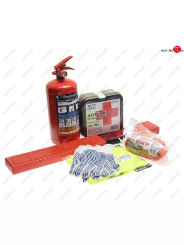 Набор автомобилиста (огнетушитель ОП-2,аптечка,знак,трос 5т,перчатки,жилет) Emergency AVS AVS a07379s