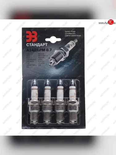 Свеча зажигания ЗМЗ-406 (блистер) комплект 4шт. ЗАЗС ЗАЗС а14дврм 0,7