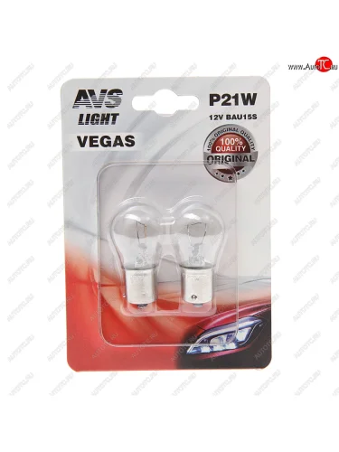 Лампа 12V P21W ВАU15S блистер (2шт.) AVS AVS a78472s