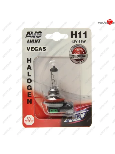 Лампа 12V H11 55W PGJ19-2 блистер (1шт.) AVS AVS a78480s