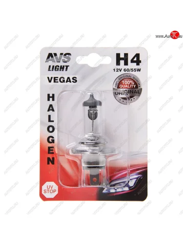 Лампа 12V H4 60/55W P43t блистер (1шт.) AVS AVS a78482s AVS a78482s