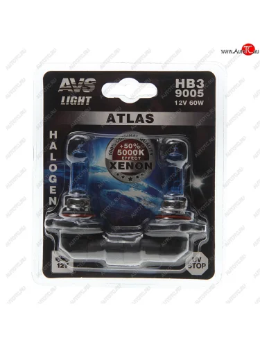 Лампа 12V HB3 65W P20d блистер (2шт.) AVS AVS a78572s