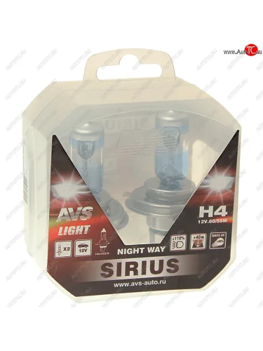 Лампа 12V H4 6055W P43t 3700K блистер (2шт.) AVS AVS a78949s