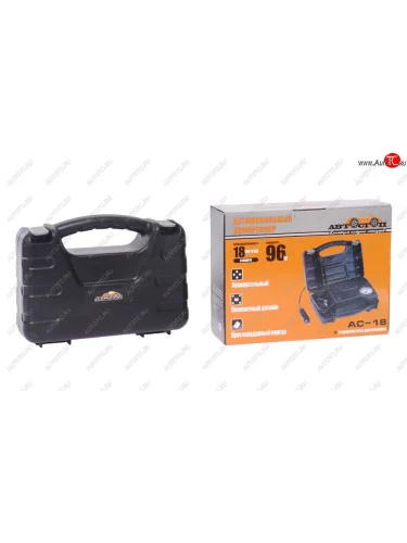 Компрессор автомобильный 18лмин. 5атм. 8А 12V в прикуриватель (кейс) АВТОСТОП АВТОСТОП ac-18