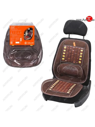 Накидка на сиденье массажная деревянная с поясничной опорой темная AIRLINE AIRLINE adcs002