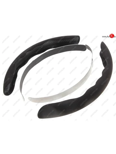 Накладки на руль боковые замша-пластик черные 2шт. AIRLINE AIRLINE adwo001