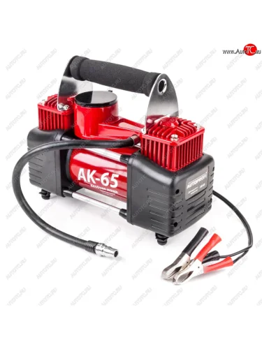 Компрессор автомобильный 65лмин. 10 атм. 12V 300W (поршневой, 2-х цилиндровый, сумка) AUTOPROFI AUTOPROFI ak-65