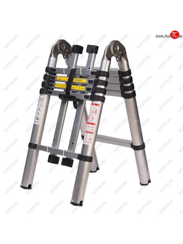 Лестница-стремянка H=1.6м (3.2м) телескопическая двойная алюминиевая AOMANTE  amt-d1