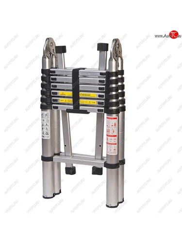 Лестница-стремянка H=2.2м (4.4м) телескопическая двойная алюминиевая AOMANTE AOMANTE amt-d3