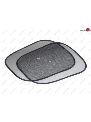 Шторка автомобильная для боковых стекол 44х36см присоска черная 2шт. AIRLINE AIRLINE asps-m-03