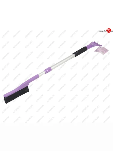 Щетка со скребком телескопическая 92.5-130см черно-фиолетовая AT AT at00126