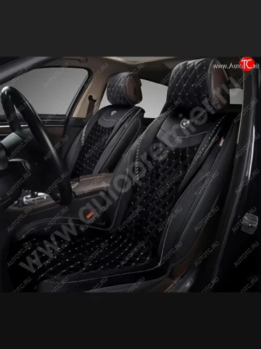 Накидка на сиденье алькантара черно-серая (4 предм.) (2шт.) Brilliant PREMIER PREMIER brl100