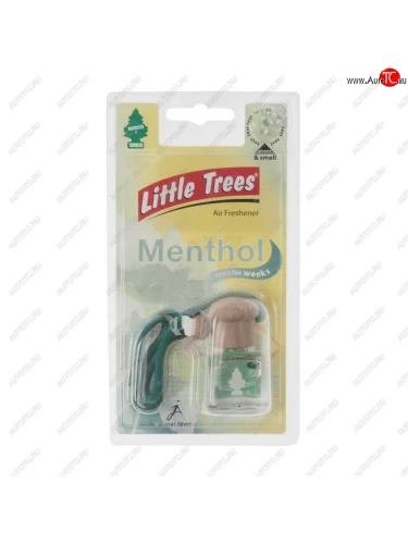 Ароматизатор подвесной жидкостный (ментоловый бриз) с деревянной крышкой 4.5мл LITTLE TREES LITTLE TREES c09