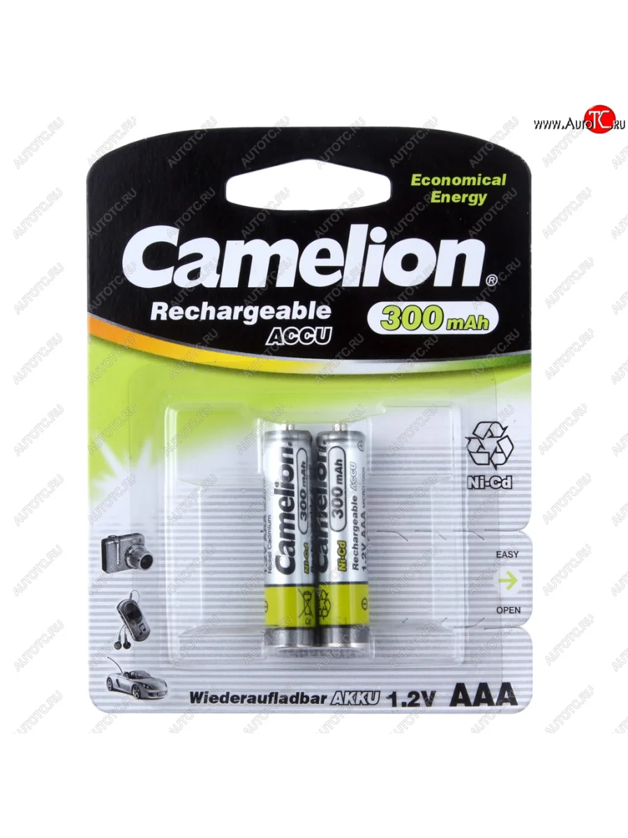 Батарейка AAA HR03 1.2V аккумулятор Ni-MH 300mAh блистер (2шт.) CAMELION CAMELION c-30aaakcбл  в Самаре Самарской области