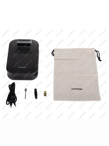 Компрессор автомобильный 11лмин. 10атм. 5000мАч (фонарь, 3 насадки, чехол) портативный CARMEGA CARMEGA cd-07