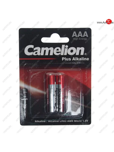 Батарейка AAA LR03 1.5V блистер (2шт.) Alkaline Plus CAMELION CAMELION c-lr03p(2)бл