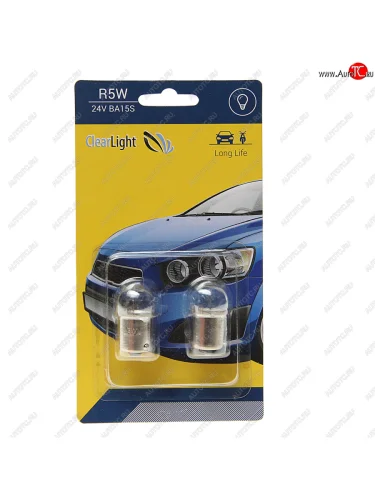 Лампа 24V R5W BA15s блистер (2шт.) CLEARLIGHT CLEARLIGHT cl-r5w-24v 2b