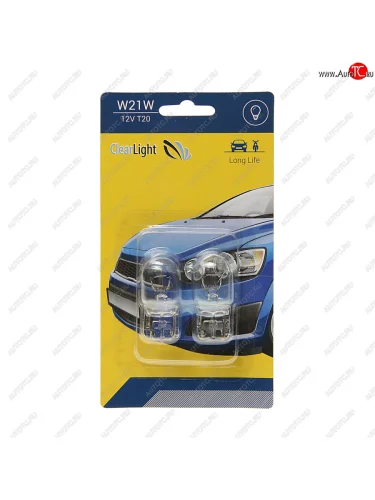 Лампа 12V W21W W3x16d блистер (2шт.) CLEARLIGHT CLEARLIGHT cl-w21w-12v 2b