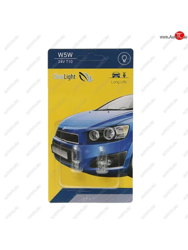 Лампа 24V W5W T10 W2.1x9.5d блистер (2шт.) CLEARLIGHT CLEARLIGHT cl-w5w-24v 2b