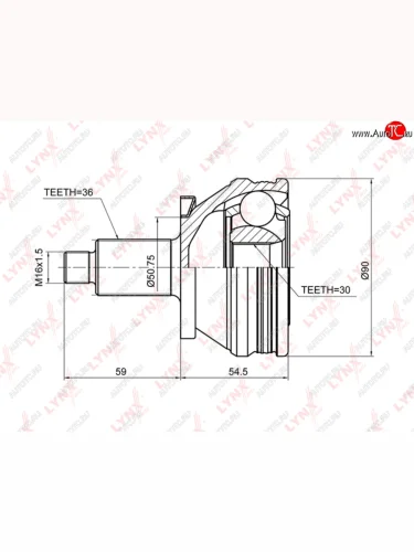 ШРУС наружный VW Polo (02-05) AUDI A1 (10-) комплект LYNX LYNX co1225