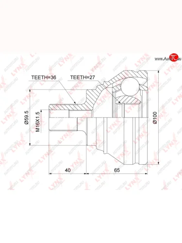 ШРУС наружный VW Passat (08-) левыйправый комплект LYNX LYNX co3821